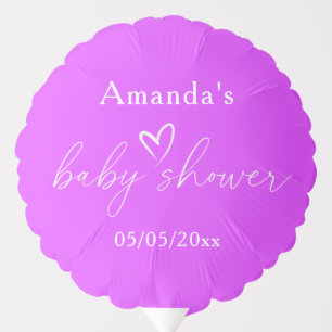 Minimalist Simple Purple Baby Shower Balloon