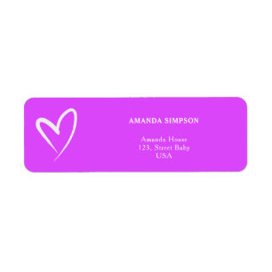 Minimalist Simple Purple Baby Shower Label