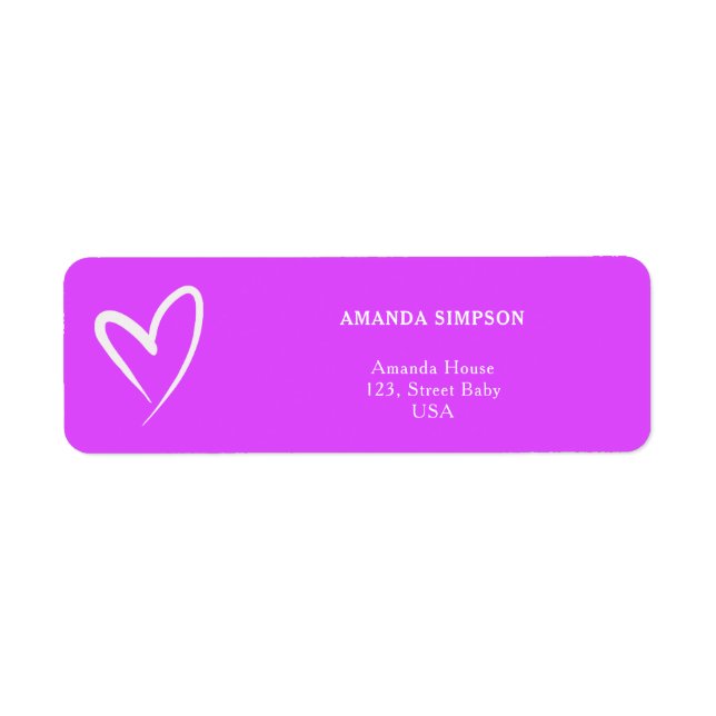 Minimalist Simple Purple Baby Shower Label (Front)