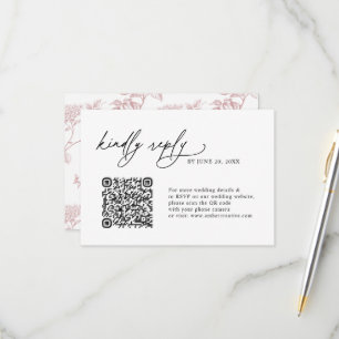 Minimalist Simple QR code Wedding RSVP Cards