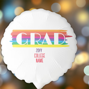 Minimalist simple rainbow graduate  balloon