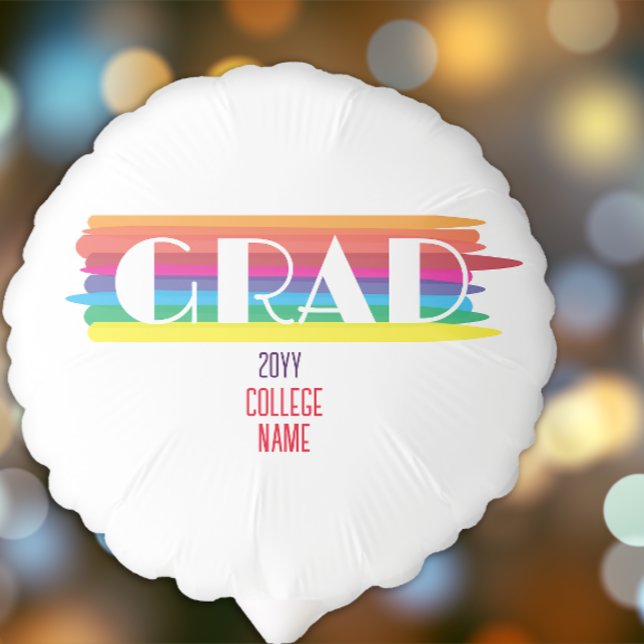 Minimalist simple rainbow graduate  balloon (Creator Uploaded)