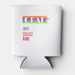 Minimalist simple rainbow graduate can cooler