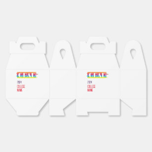 Minimalist simple rainbow graduate favor boxes