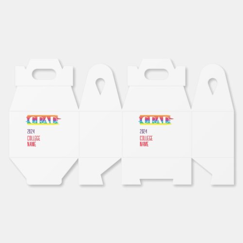 Minimalist simple rainbow graduate  favor boxes