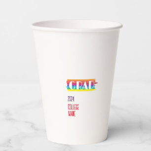Minimalist simple rainbow graduate paper cups