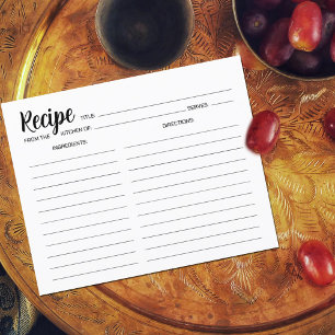 Minimalist Simple Recipe Card 