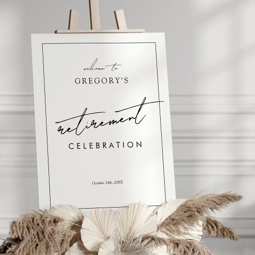 Minimalist Simple Retirement Party Welcome Sign