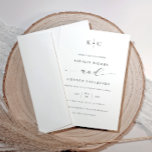 Minimalist Simple Romantic Black and White Wedding Invitation<br><div class="desc">Experience the epitome of refined charm with our Black and White Elegance Wedding Invitation. This invitation embodies timeless sophistication and romance, making it an ideal choice to herald your special day. Crafted with meticulous attention to detail, this invitation boasts a classic black and white palette that exudes an air of...</div>