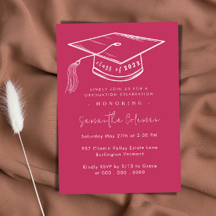 Minimalist Simple Script Modern Graduation Party Invitation
