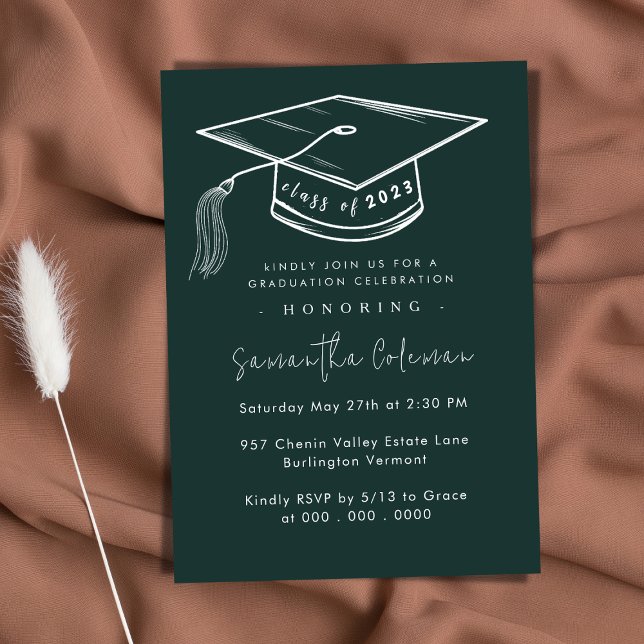 Minimalist Simple Script | Modern Graduation Party Invitation (Creator Uploaded)