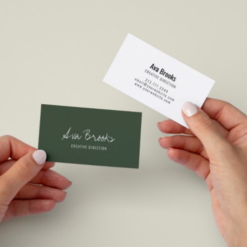 Minimalist Simple Script Signature Modern Business Card