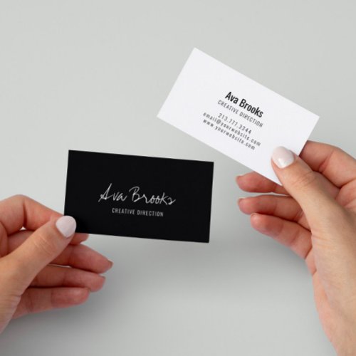 Minimalist Simple Script Signature Modern Business Card