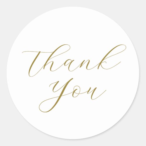 Minimalist Simple Script Thank You Business White Classic Round Sticker