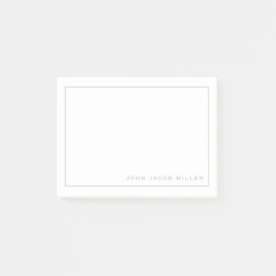 Minimalist Simple Silver Gray Square Border Post-it Notes