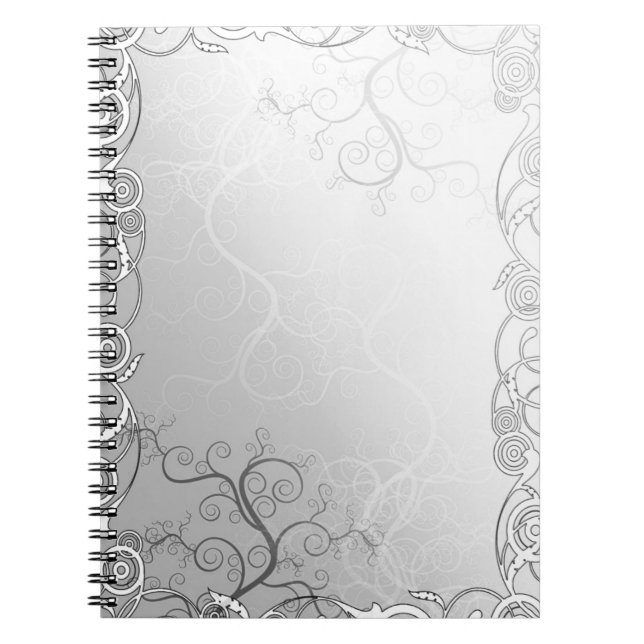 Minimalist simple silver grey template - customize notebook (Front)