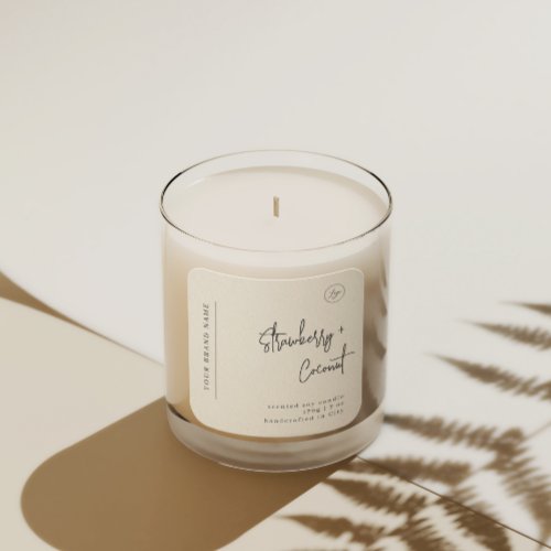 Minimalist Simple Soy Candle Black White Label