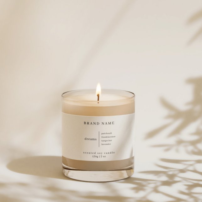 Minimalist Simple Soy Candle Black White Label (Creator Uploaded)