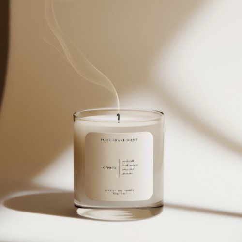 Minimalist Simple Soy Candle Black White Label