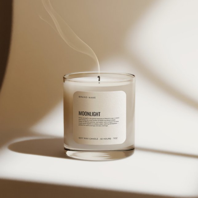 Minimalist Simple Soy Candle Black White Label (Creator Uploaded)