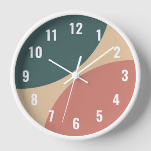 Minimalist Simple Stylish Colorful Geometric Clock