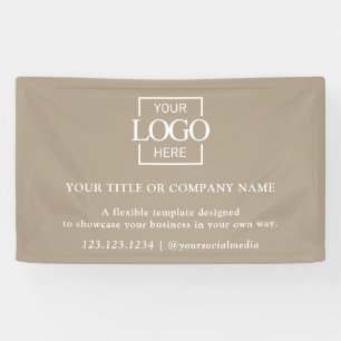 Minimalist Simple Taupe Business Logo Professional Banner