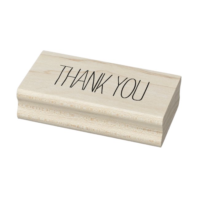 Minimalist Simple Thank You Rubber Stamp (Stamp)