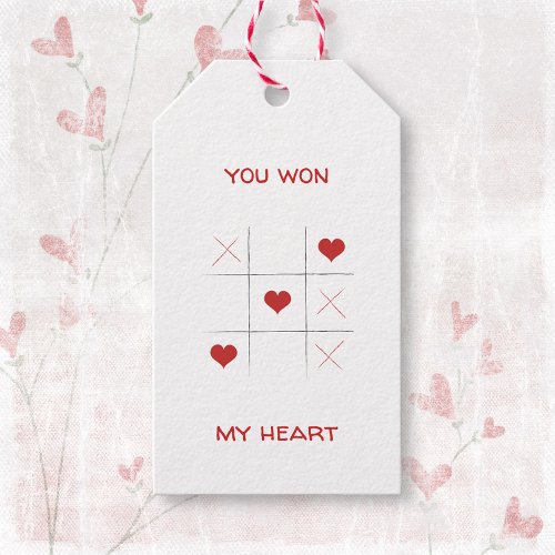 Minimalist Simple tic_tac_toe Valentines Day Gift Tags