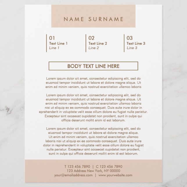 Minimalist Simple Typography Pastel Peach 8.5x11 Flyer (Front)