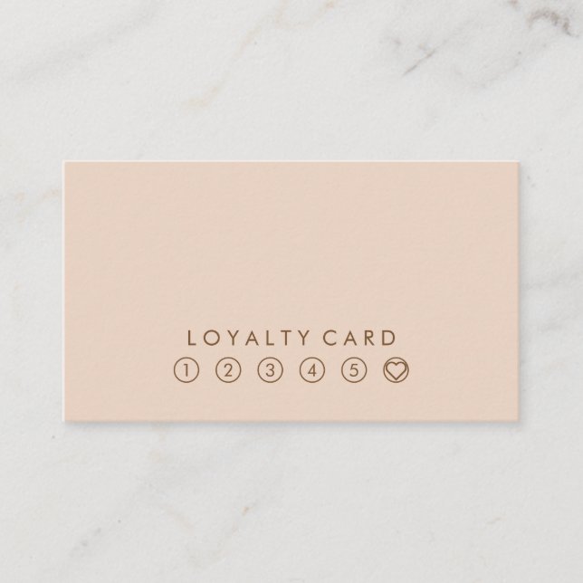Minimalist Simple Typography Peach Loyalty Card (Front)