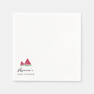 Minimalist Simple Watermelon Summer Baby Shower  Napkins