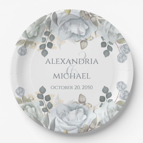 Minimalist Simple Wedding Calligraphy Template Pap Paper Plates