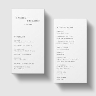 Minimalist Simple Wedding Ceremony Program