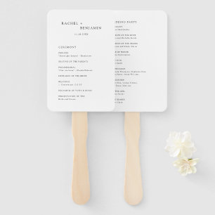 Minimalist Simple Wedding Ceremony Program  Hand Fan