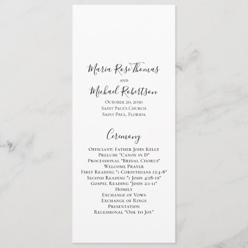 Minimalist Simple Wedding Ceremony Template