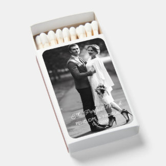 minimalist Simple wedding couple Photo Matchboxes