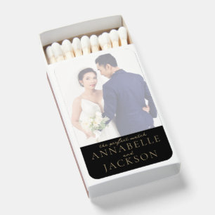 minimalist Simple wedding couple Photo Matchboxes