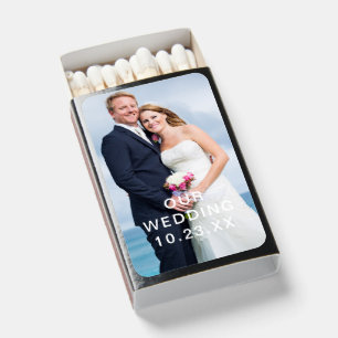 minimalist Simple wedding couple Photo Matchboxes