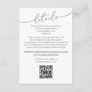 Minimalist Simple Wedding Details QR Code Template