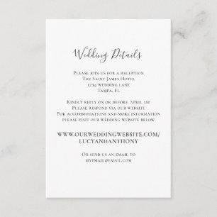 Minimalist Simple Wedding Details Website Template