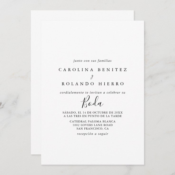 Minimalist, Simple Wedding Invitation | Zazzle