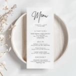 Minimalist Simple Wedding Menu Card<br><div class="desc">Designed to coordinate with our Minimalist All In One Collection, this customizable matching wedding menu card features a clean and simple layout, with classic font. For more advanced customization of this design, e.g. changing layout, font or text size please click the "CUSTOMIZE" button above. Please contact me for any questions!...</div>