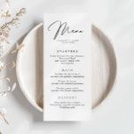 Minimalist Simple Wedding Menu Card<br><div class="desc">Designed to coordinate with our Minimalist All In One Collection, this customizable matching wedding menu card features a clean and simple layout, with classic font. For more advanced customization of this design, e.g. changing layout, font or text size please click the "CUSTOMIZE" button above. Please contact me for any questions!...</div>