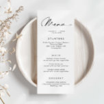 Minimalist Simple Wedding Menu Card<br><div class="desc">Designed to coordinate with our Minimalist All In One Collection, this customizable matching wedding menu card features a clean and simple layout, with classic font. For more advanced customization of this design, e.g. changing layout, font or text size please click the "CUSTOMIZE" button above. Please contact me for any questions!...</div>