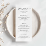 Minimalist Simple Wedding Menu Card<br><div class="desc">Designed to coordinate with our Minimalist All In One Collection, this customizable matching wedding menu card features a clean and simple layout, with classic font. For more advanced customization of this design, e.g. changing layout, font or text size please click the "CUSTOMIZE" button above. Please contact me for any questions!...</div>