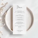 Minimalist Simple Wedding Menu Card<br><div class="desc">Designed to coordinate with our Minimalist All In One Collection, this customizable matching wedding menu card features a clean and simple layout, with classic font. For more advanced customisation of this design, e.g. changing layout, font or text size please click the "CUSTOMIZE" button above. Please contact me for any questions!...</div>