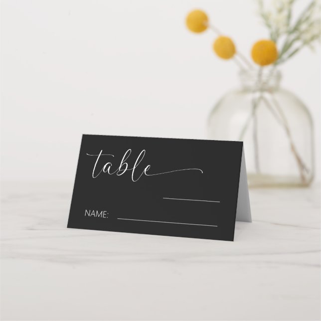 Minimalist Simple Wedding Table Number Place Card (Front)