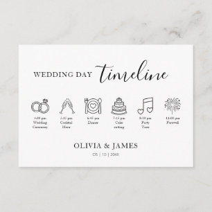Minimalist Simple Wedding Timeline Enclosure Card