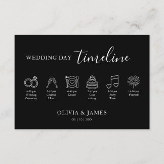 Minimalist Simple Wedding Timeline Enclosure Card