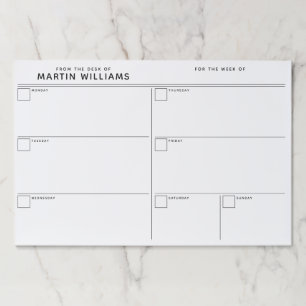 Minimalist Simple Weekly Organizer Desk Paper Pad